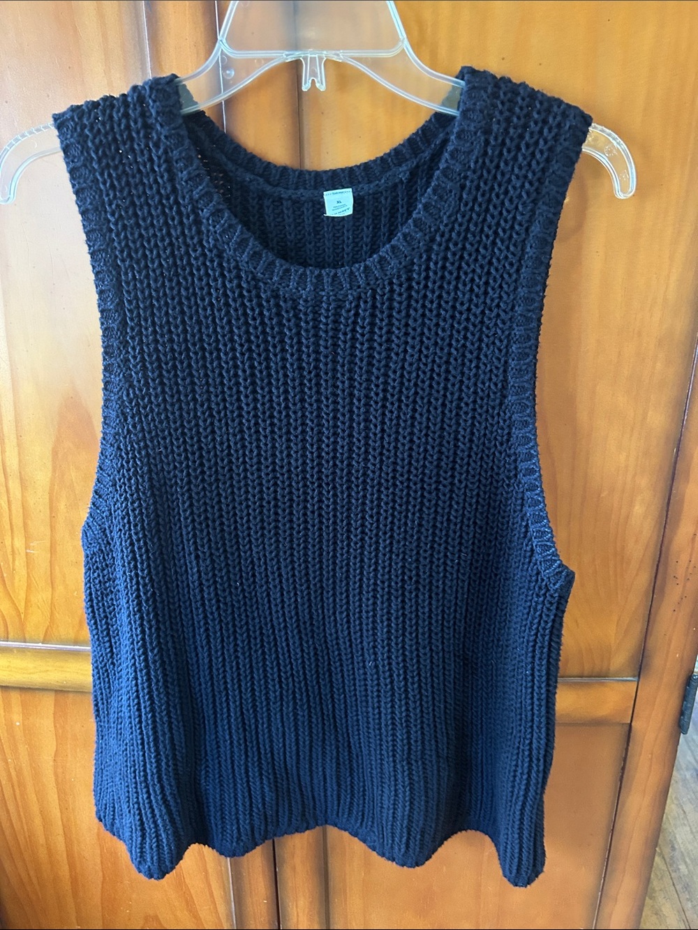Old Navy Navy Black Sleeveless Ribbed Knit Sweater Tank